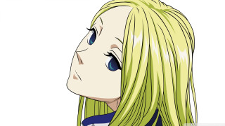 Cartoon girl blonde hair blue 2 - the side with free wallpaper