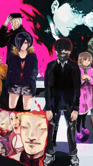 Group people pink background black - image of a man free wallpaper for mobile