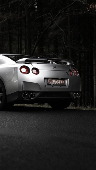 Silver sports car forest night - free cars wallpaper
