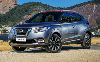 Silver nissan kicks mountain lake - a lake in the background free wallpaper
