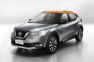 Silver nissan kicks orange stripe - the front of its free wallpaper for desktop