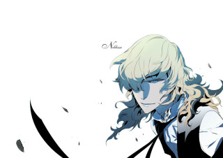 Person long hair sword smile - their face free wallpaper for desktop