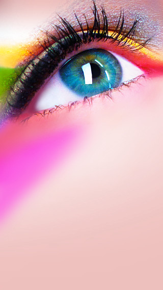 Woman eye multicolored makeup long - david lachapelle free wallpaper for mobile