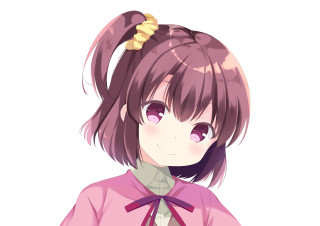 Girl ponytail bow serious look - kyoani free wallpaper