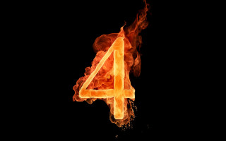 Four burning dark background red - happening free wallpaper