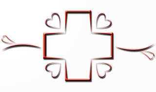 Cross hearts cutout white background - evariste vital luminai free wallpaper