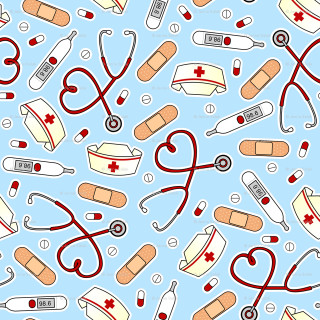 Medical pattern blue background red - a red cross free wallpaper