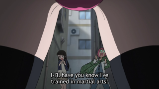 Cartoon woman man pink objects - feminist art free wallpaper