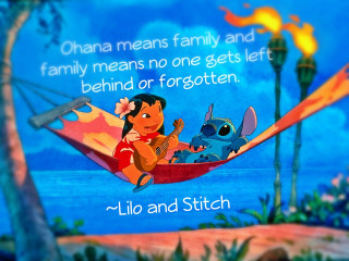 Cartoon character hammock lilo stitch - a cross stitch free wallpaper for desktop