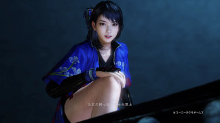 Woman blue kimono piano dark - a dark room free wallpaper for desktop