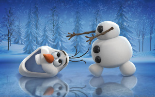 Snowman in the snow together - the snow together free wallpaper