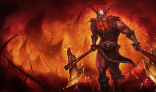 Demon large spears horns painting - his hand and a demon free wallpaper