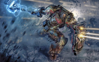 Robot attack energy glowing sword - bayard wu free wallpaper