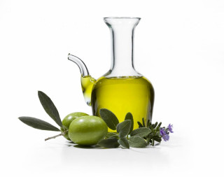 Olive oil vase olives leaves - a glass vase free wallpaper
