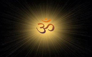 Golden om shan symbol starburst - golden free wallpaper for desktop