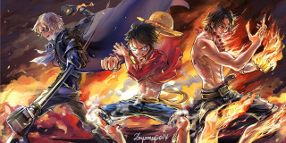 Anime characters fighting fire sword - eiichiro oda free wallpaper for desktop