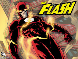 Flash man running glowing face - his hands in his pockets free wallpaper for desktop