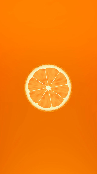 Slice of orange in the - a minimalist painting free wallpaper for mobile