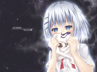 Anime girl blue eyes white 2 - a white object free wallpaper