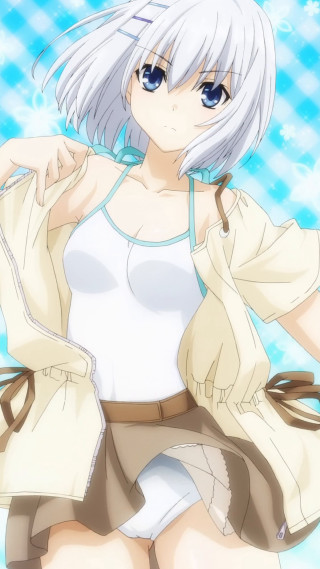 White haired blue eyed woman - tan free wallpaper