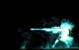 Woman gun green light face - in the dark free wallpaper for desktop