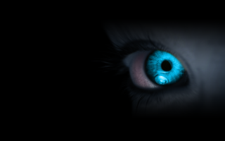 Blue eye glowing realistic 3d - a blue eye free wallpaper