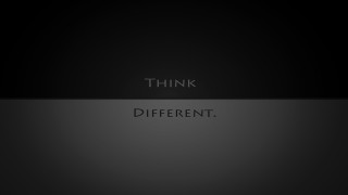 Think different black background white - a white line free wallpaper