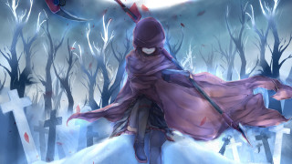 Woman purple cloak sword snowy - aya goda free wallpaper for desktop