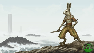 Rabbit rock green object water - a green object free wallpaper