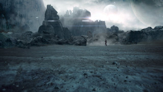 Man barren rocks mountain moonlight - barren free wallpaper