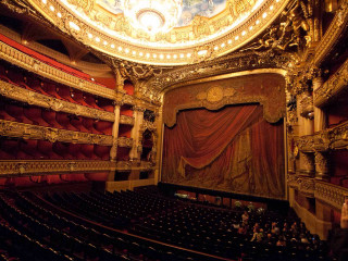 Theater red curtain gold stage - a theater free wallpaper
