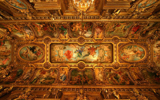 Ceiling painting people animals gold 2 - andrea pozzo free wallpaper