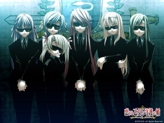 Anime characters graffiti wall group - official art free wallpaper for desktop