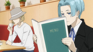 Man woman sitting table menu - a man and woman sitting free wallpaper