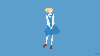 Woman blue dress blue background 2 - shirt free wallpaper