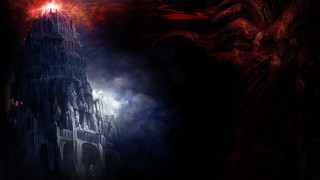 Dark castle dragon red light - elden ring free wallpaper