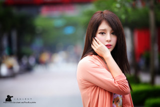 Serious asian woman longhair bangs - long hair free wallpaper