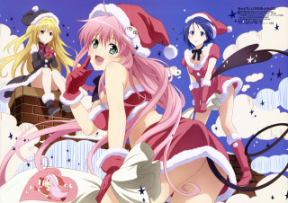 Anime girls christmas outfits hats 2 - aya goda free wallpaper for desktop