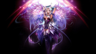 Angel wings purple sword fantasy - rossdraw global illumination free wallpaper