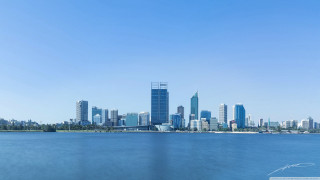 City skyline water blue sky - elizabeth durack free wallpaper