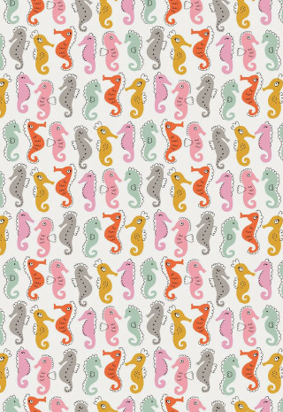 Seahorse pattern white background pink - pastell free wallpaper