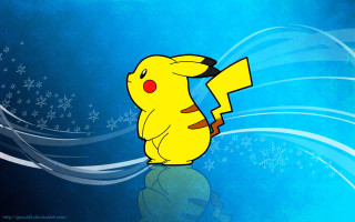 Cartoon pikachu yellow umbrella snowflakes - cliff childs free wallpaper