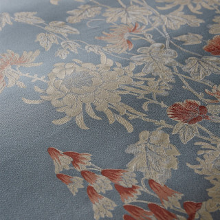Blue red floral pattern bedsheet - a close up free wallpaper for tablet