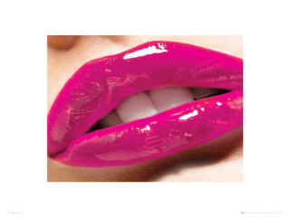 Womans lips bright pink lipstick - a womans lip free wallpaper