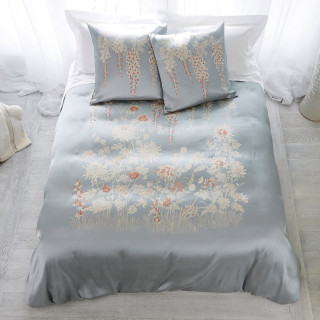 Bed blue comforter pillows white - the floor next free wallpaper for tablet