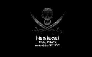 Computer skull crossbones screen image - banksy free wallpaper