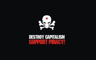 Skull crossbones destroy capitalism support - bourgeoi free wallpaper for desktop