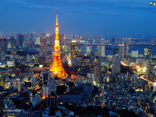 Cityscape tower nightlights citybelow - japan aya goda free wallpaper