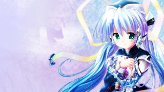 Anime girl long blue hair 3 - a anime girl free wallpaper for desktop