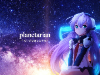 Girl purple hair galaxy background - star and a sky free wallpaper